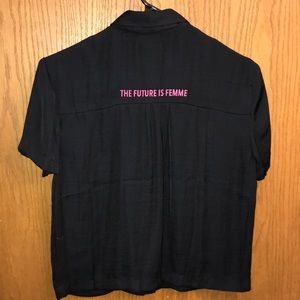 Kendall & Kylie Short Sleeved Button-Up